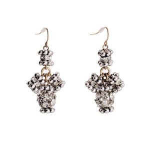 Boucles d'Oreilles Pendant Brillant Poire et Perle